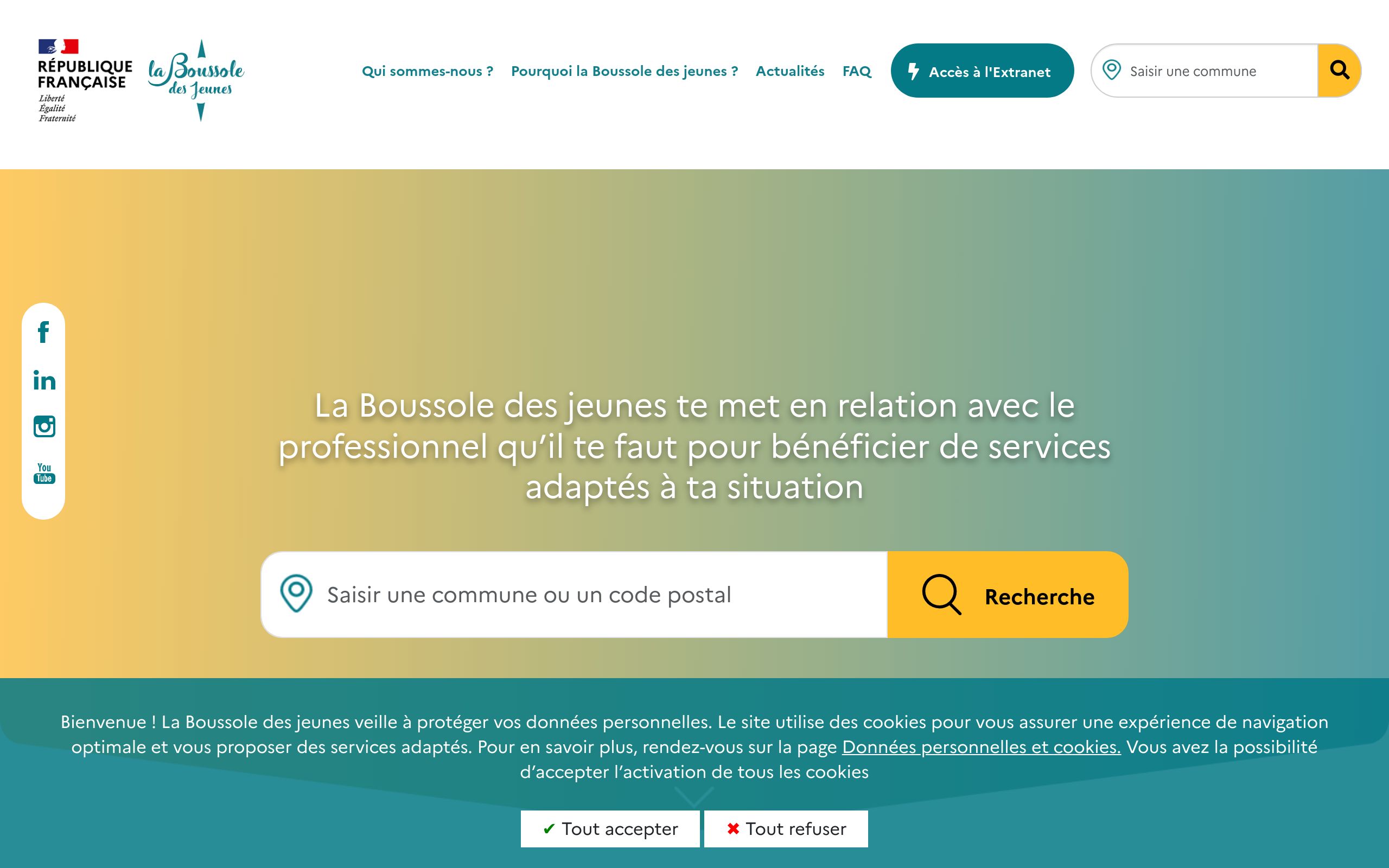 Copie d'écran de https://boussole.jeunes.gouv.fr