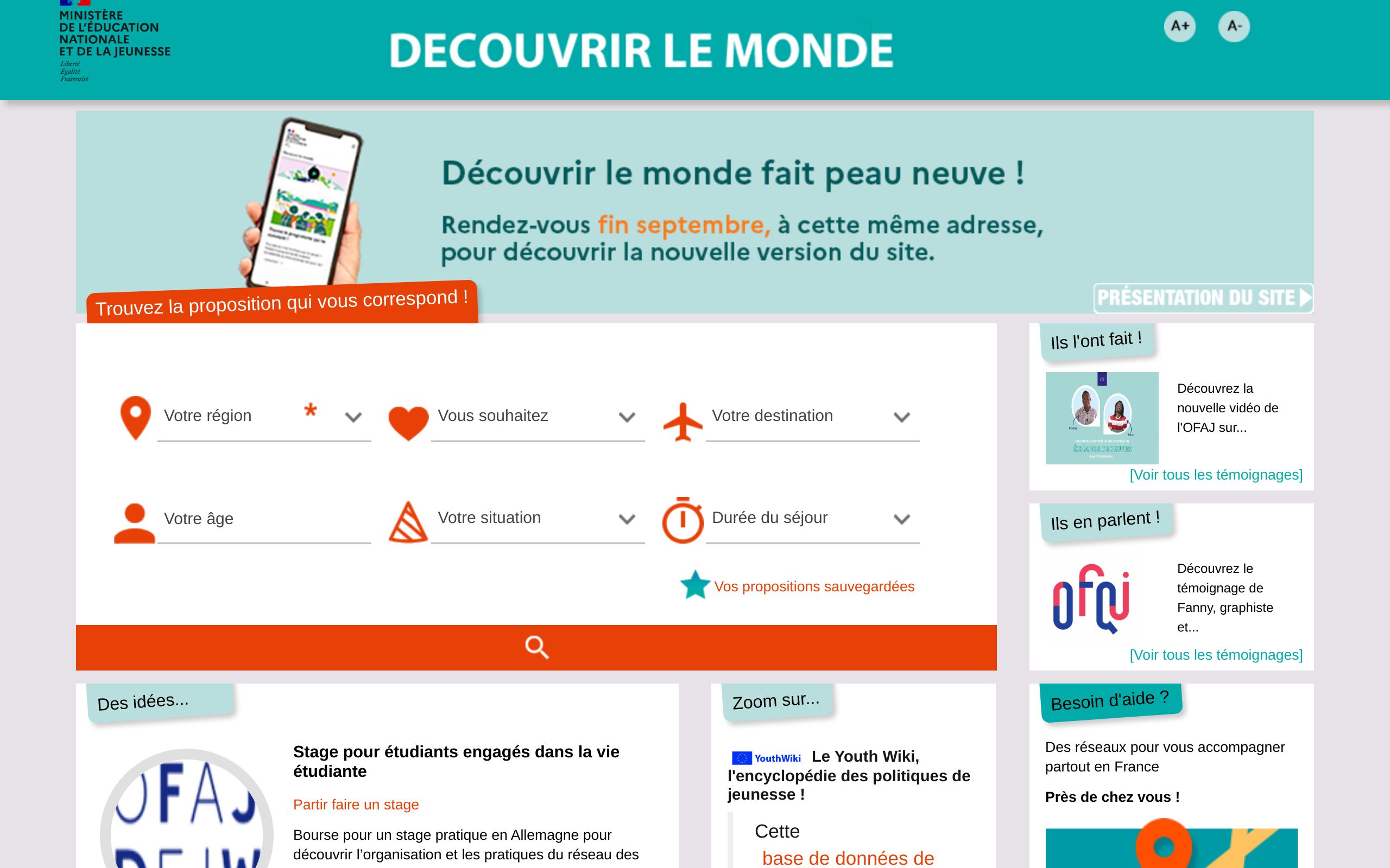 Copie d'écran de https://decouvrirlemonde.jeunes.gouv.fr